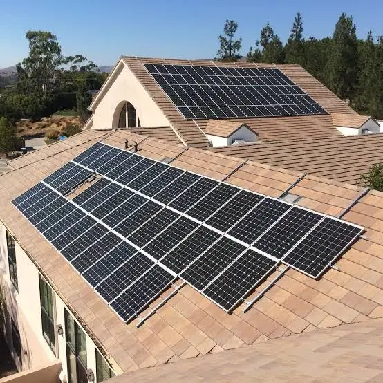 Solar installation on a tile roof